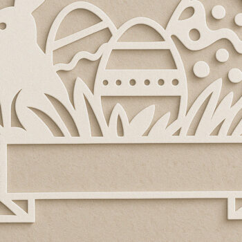 Intra απο ξύλο plywood 3mm-4mm πάχος – Paper Cut Πασχαλινό μονόγραμμα. Δίασταση  20x20 cm INTRAFABR-120040553 - Image 1