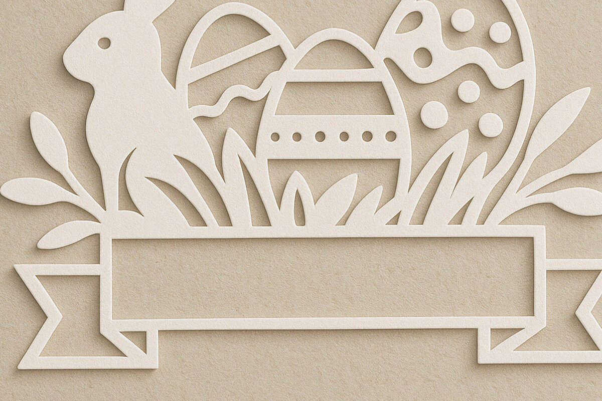 Intra απο ξύλο plywood 3mm-4mm πάχος – Paper Cut Πασχαλινό μονόγραμμα. Δίασταση  20x20 cm INTRAFABR-120040553