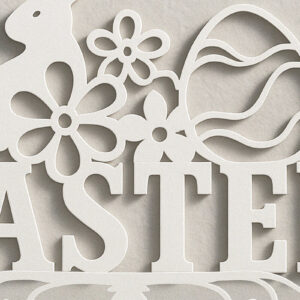 Intra απο ξύλο plywood 3mm-4mm πάχος – Paper Cut Πασχαλινό μονόγραμμα. Δίασταση  20x20 cm INTRAFABR-120036997