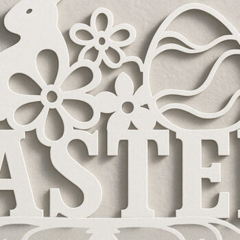 Intra απο ξύλο plywood 3mm-4mm πάχος – Paper Cut Πασχαλινό μονόγραμμα. Δίασταση  20x20 cm INTRAFABR-120036997 - Image 1