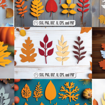 Intra απο ξύλο plywood 3mm-4mm πάχος – Κόψιμο χαρτιού Φθινοπωρινά Φύλλα Δέσμη Δίασταση  20x20 cm INTRAFABR-107945551 - Image 1