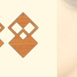 Intra απο ξύλο plywood 3mm-4mm πάχος – Ξύλινα σκουλαρίκια Δίασταση  5x5 cm INTRAFABR-68847985