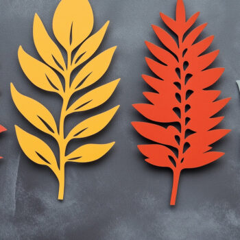 Intra απο ξύλο plywood 3mm-4mm πάχος – Paper Cut Fall Leaves Δίασταση  20x20 cm INTRAFABR-107943276 - Image 1