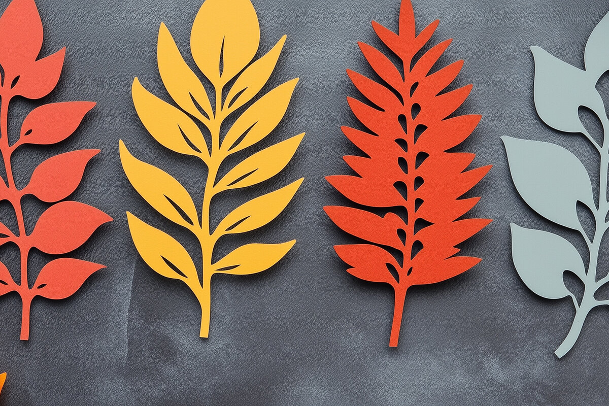 Intra απο ξύλο plywood 3mm-4mm πάχος – Paper Cut Fall Leaves Δίασταση  20x20 cm INTRAFABR-107943276