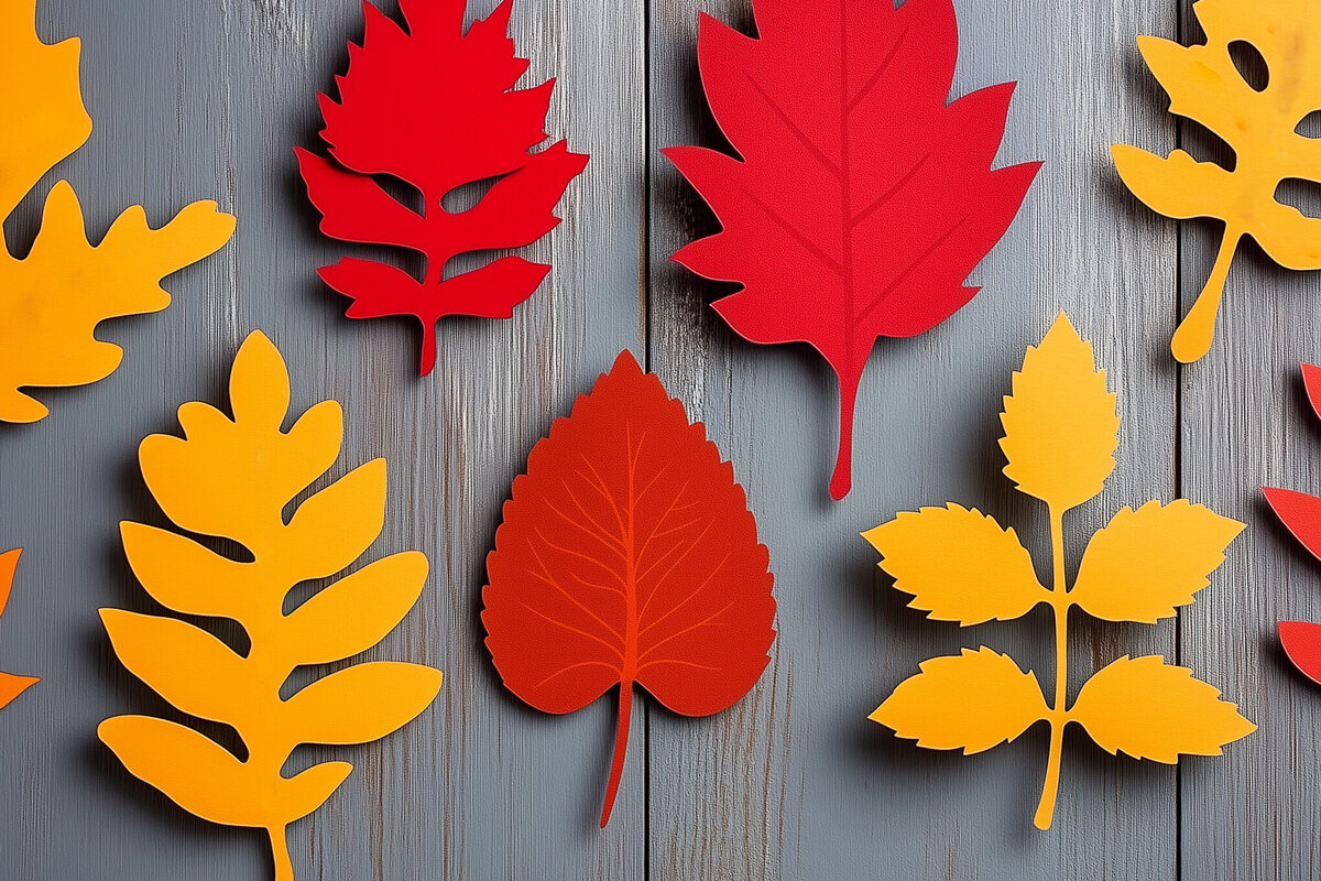 Intra απο ξύλο plywood 3mm-4mm πάχος – Paper Cut Fall Leaves Δίασταση  20x20 cm INTRAFABR-107945328