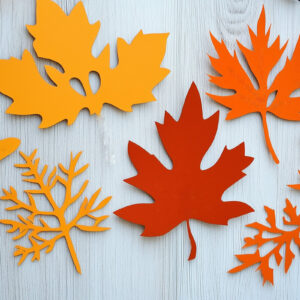 Intra απο ξύλο plywood 3mm-4mm πάχος – Paper Cut Fall Leaves Δίασταση  20x20 cm INTRAFABR-107939824