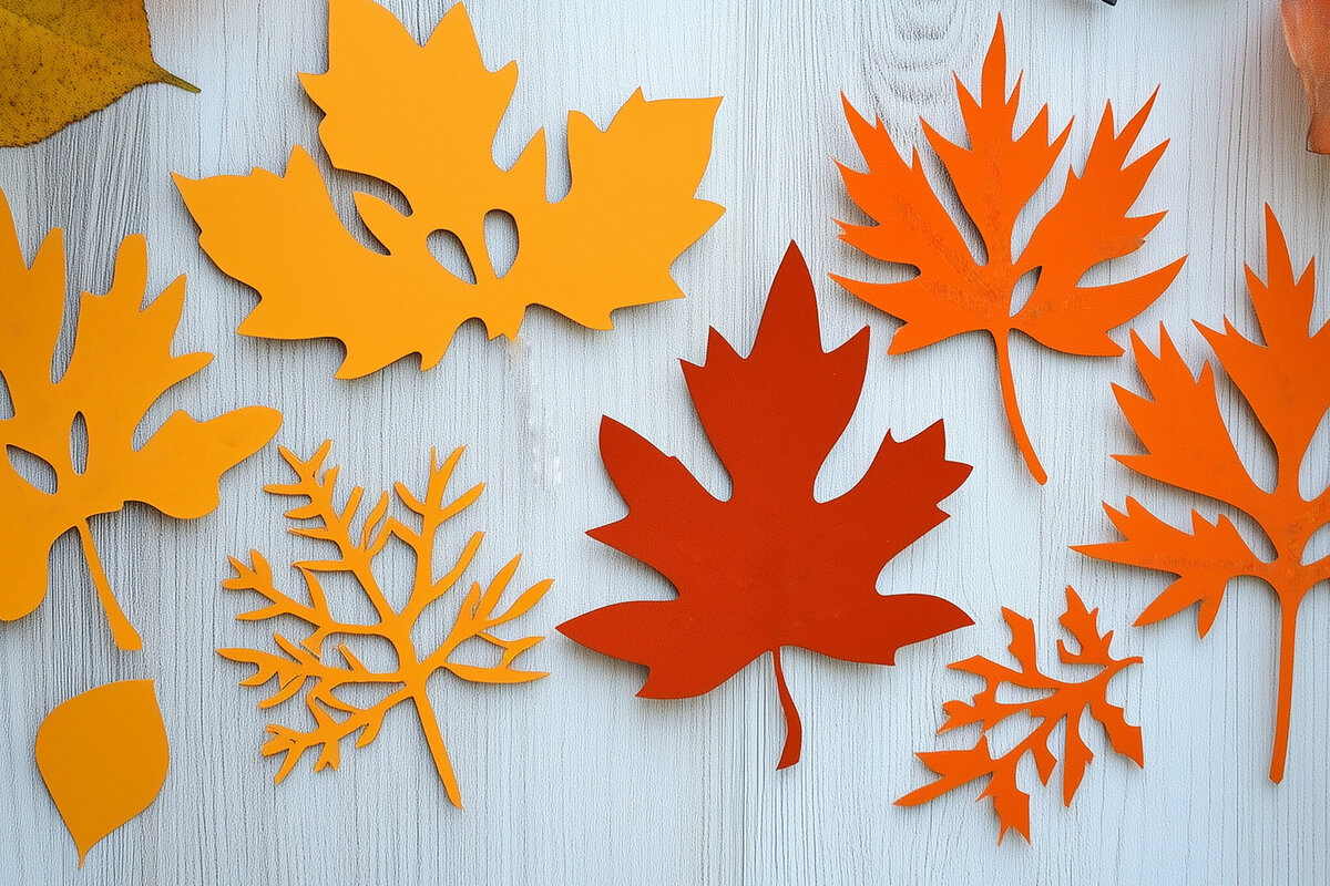 Intra απο ξύλο plywood 3mm-4mm πάχος – Paper Cut Fall Leaves Δίασταση  20x20 cm INTRAFABR-107939824
