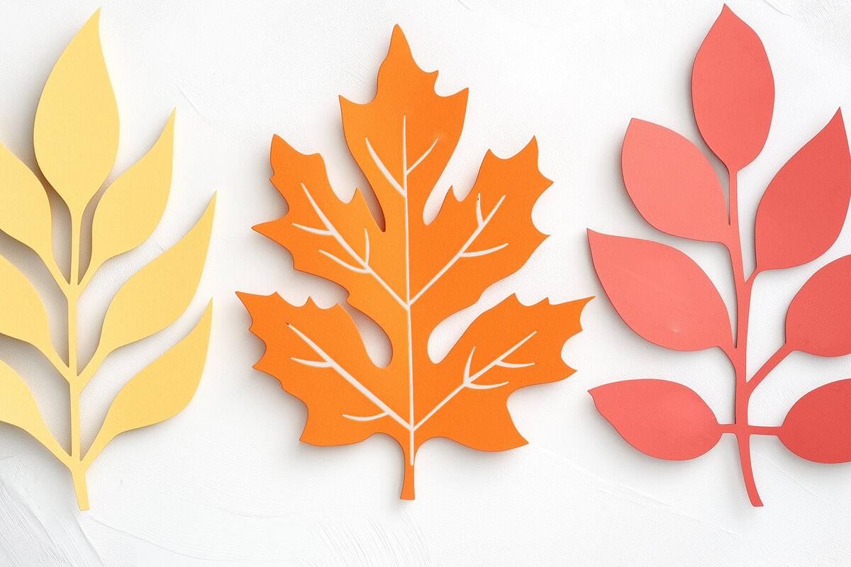 Intra απο ξύλο plywood 3mm-4mm πάχος – Paper Cut Fall Leaves Δίασταση  20x20 cm INTRAFABR-107941379