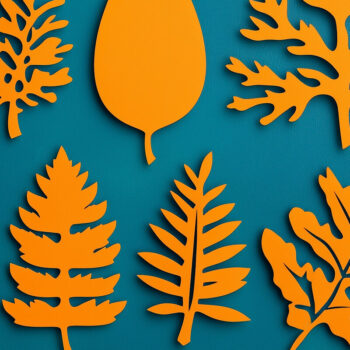 Intra απο ξύλο plywood 3mm-4mm πάχος – Paper Cut Fall Leaves Δίασταση  20x20 cm INTRAFABR-107941627 - Image 1