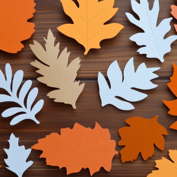Intra απο ξύλο plywood 3mm-4mm πάχος – Paper Cut Fall Leaves Δίασταση  20x20 cm INTRAFABR-107941962 - Image 1