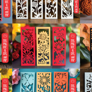 Intra απο ξύλο plywood 3mm-4mm πάχος – Πακέτο σελιδοδεικτών με λουλουδάτο κομμένο χαρτί Δίασταση 20x20 cm INTRAFABR-118084925