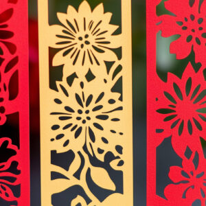 Intra απο ξύλο plywood 3mm-4mm πάχος – Paper Cut Floral σελιδοδείκτες Δίασταση  20x20 cm INTRAFABR-118070488