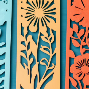 Intra απο ξύλο plywood 3mm-4mm πάχος – Paper Cut Floral σελιδοδείκτες Δίασταση  20x20 cm INTRAFABR-118071238
