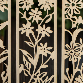 Intra απο ξύλο plywood 3mm-4mm πάχος – Paper Cut Floral σελιδοδείκτες Δίασταση  20x20 cm INTRAFABR-118078775 - Image 1