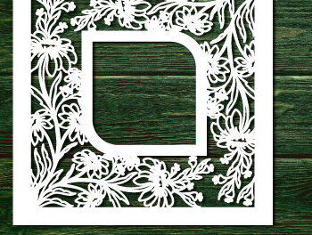 Intra απο ξύλο plywood 3mm-4mm πάχος – Πλαίσιο περιγράμματος με φλοράλ κομμένο χαρτί 1512 Δίασταση 20x20 cm INTRAFABR-117686882 - Image 1