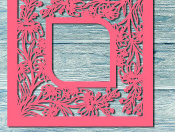 Intra απο ξύλο plywood 3mm-4mm πάχος – Πλαίσιο περιγράμματος με φλοράλ κομμένο χαρτί 1512 Δίασταση 20x20 cm INTRAFABR-117686882 - Image 2