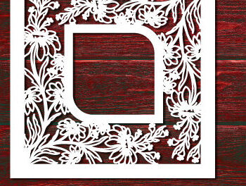 Intra απο ξύλο plywood 3mm-4mm πάχος – Πλαίσιο περιγράμματος με φλοράλ κομμένο χαρτί 1512 Δίασταση 20x20 cm INTRAFABR-117686882 - Image 4