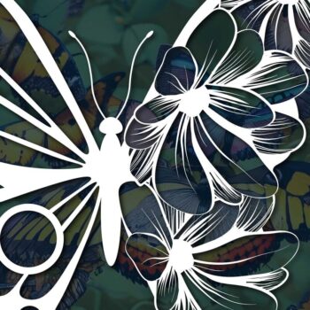 Intra απο ξύλο plywood 3mm-4mm πάχος – Πακέτο Floral Butterfly Cut Paper Cut Δίασταση  20x20 cm INTRAFABR-77321975 - Image 3