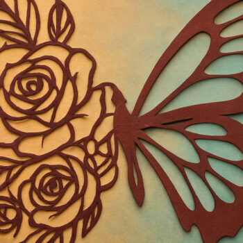 Intra απο ξύλο plywood 3mm-4mm πάχος – Πακέτο Floral Butterfly Cut Paper Cut Δίασταση 20x20 cm INTRAFABR-119934589 - Image 3