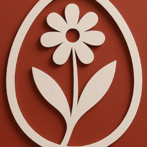 Intra απο ξύλο plywood 3mm-4mm πάχος – Κόψιμο από χαρτί Floral Egg Δίασταση  20x20 cm INTRAFABR-120036248