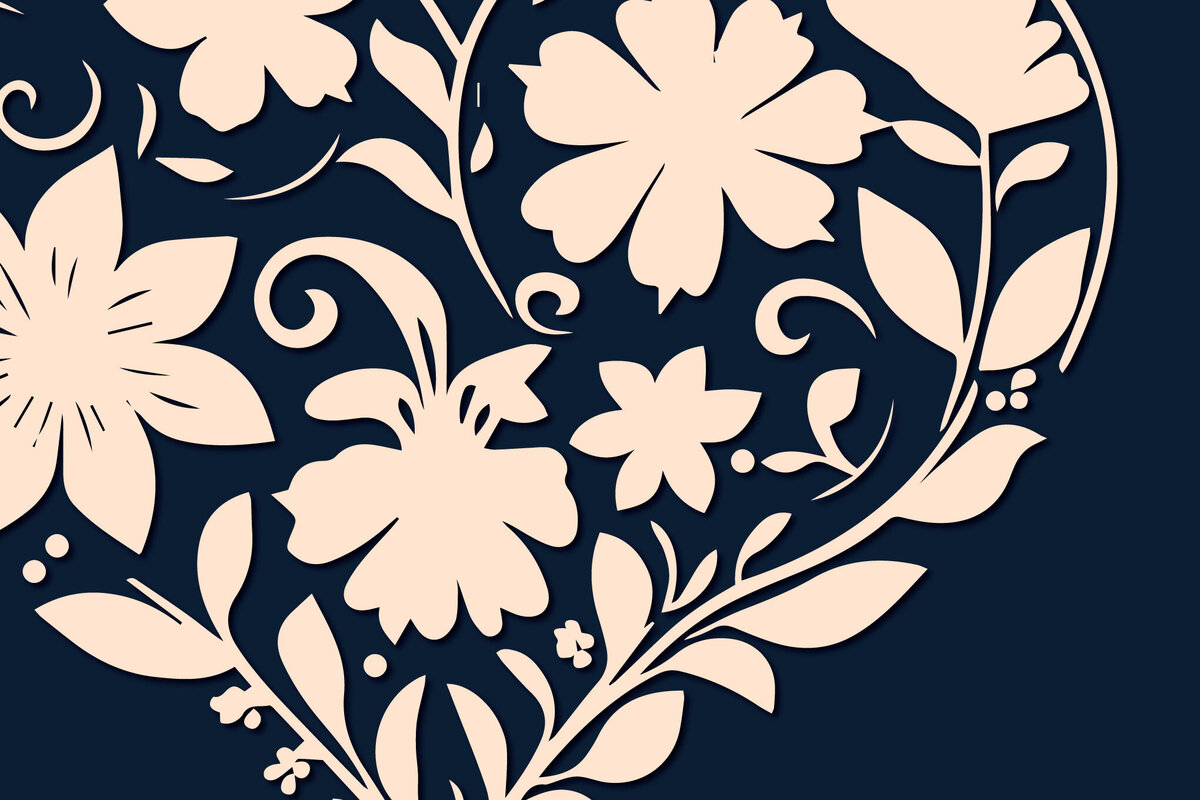 Intra απο ξύλο plywood 3mm-4mm πάχος – Χαρτί κομμένο Floral Flower Heart Δίασταση  20x20 cm INTRAFABR-86334885