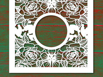 Intra απο ξύλο plywood 3mm-4mm πάχος – Πλαίσιο Floral Cut Paper Cut 1510 Δίασταση 20x20 cm INTRAFABR-117685363 - Image 2