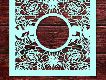 Intra απο ξύλο plywood 3mm-4mm πάχος – Πλαίσιο Floral Cut Paper Cut 1510 Δίασταση 20x20 cm INTRAFABR-117685363 - Image 3