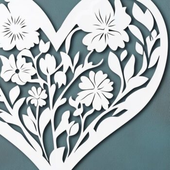Intra απο ξύλο plywood 3mm-4mm πάχος – Πακέτο Floral Heart Cut Paper Δίασταση 20x20 cm INTRAFABR-115974459 - Image 2