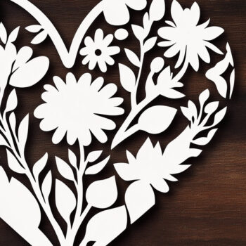 Intra απο ξύλο plywood 3mm-4mm πάχος – Πακέτο Floral Heart Cut Paper Δίασταση 20x20 cm INTRAFABR-115974459 - Image 4