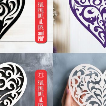 Intra απο ξύλο plywood 3mm-4mm πάχος – Πακέτο Floral Heart Cut Paper Δίασταση 20x20 cm INTRAFABR-118402064 - Image 1
