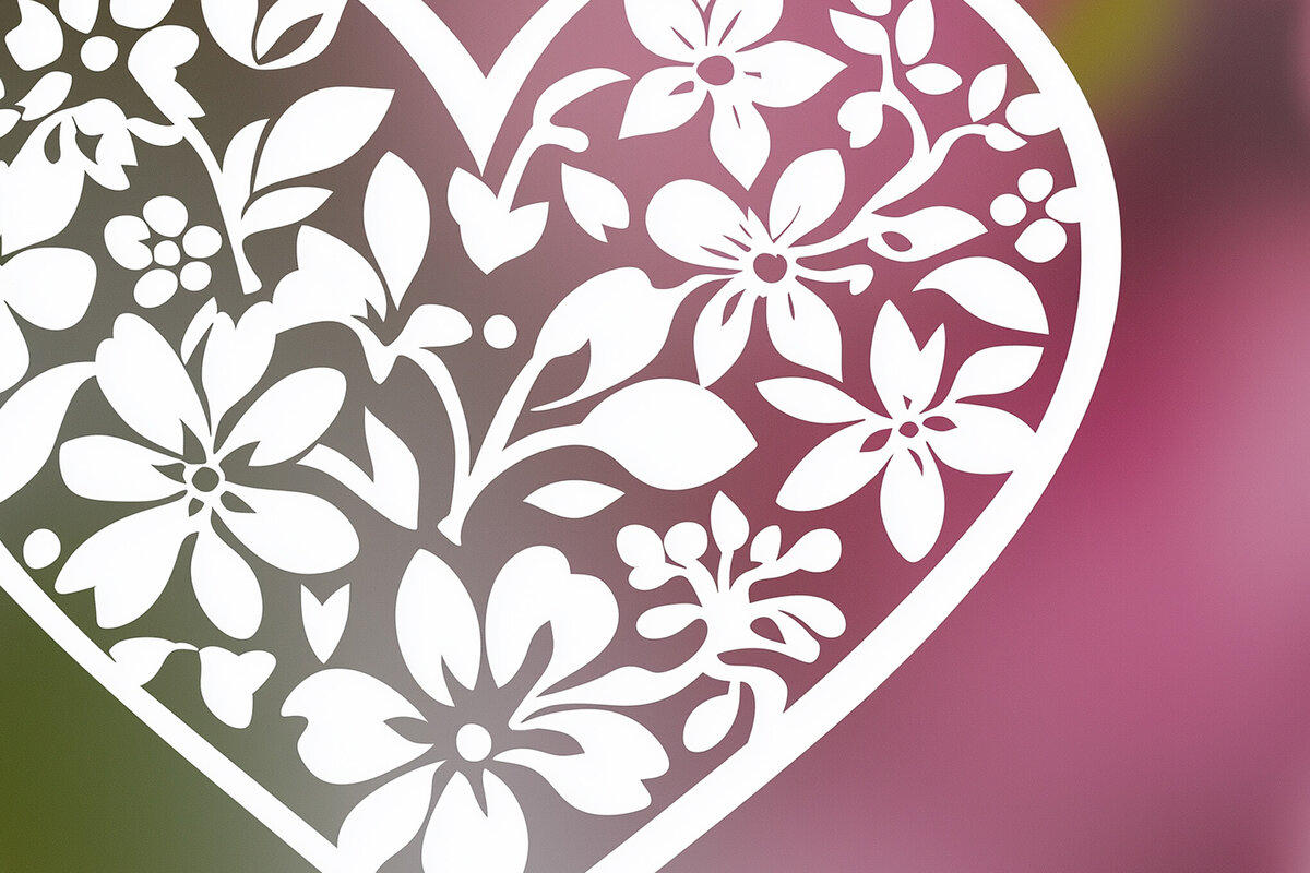 Intra απο ξύλο plywood 3mm-4mm πάχος – Κοπή χαρτιού Floral Heart Δίασταση  20x20 cm INTRAFABR-115966433