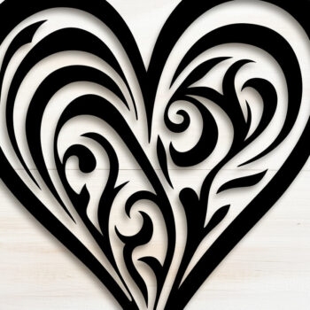 Intra απο ξύλο plywood 3mm-4mm πάχος – Κοπή χαρτιού Floral Heart Δίασταση 20x20 cm INTRAFABR-118398939 - Image 1