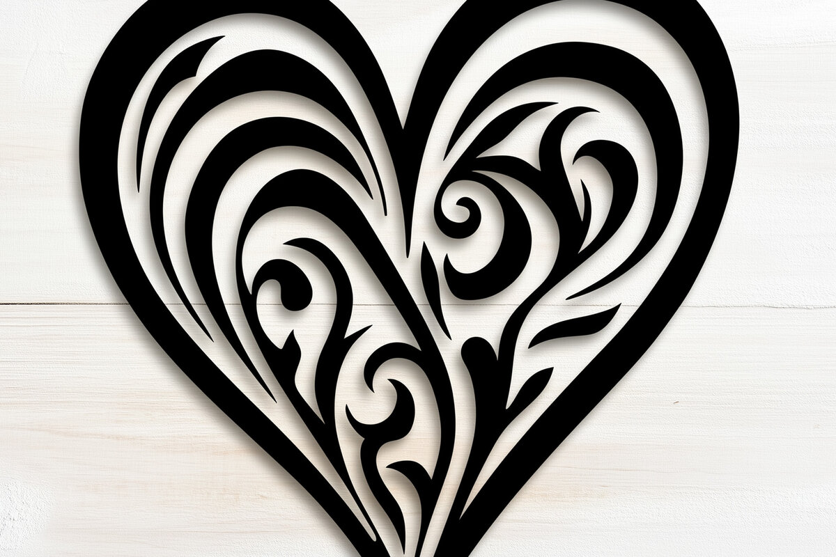 Intra απο ξύλο plywood 3mm-4mm πάχος – Κοπή χαρτιού Floral Heart Δίασταση  20x20 cm INTRAFABR-118398939