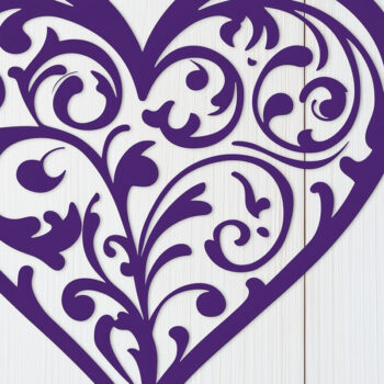 Intra απο ξύλο plywood 3mm-4mm πάχος – Κοπή χαρτιού Floral Heart Δίασταση  20x20 cm INTRAFABR-118401767 - Image 1