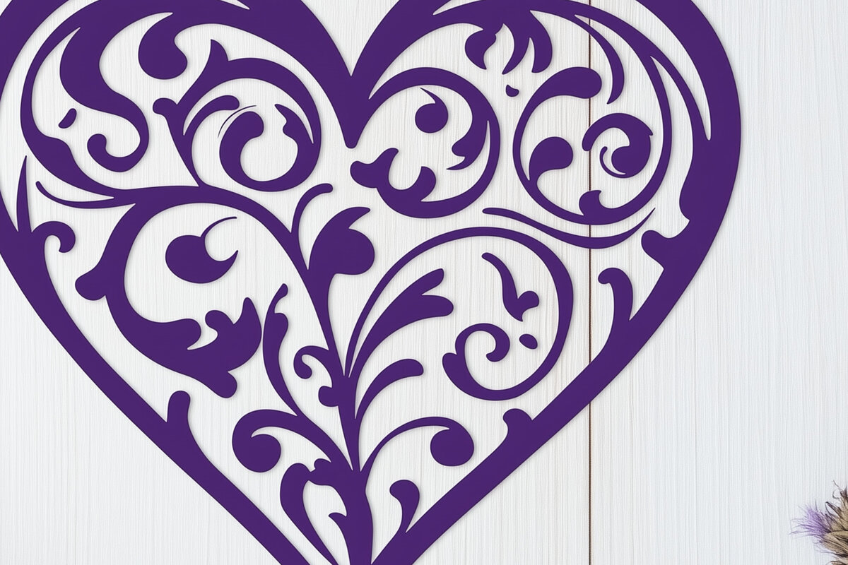 Intra απο ξύλο plywood 3mm-4mm πάχος – Κοπή χαρτιού Floral Heart Δίασταση  20x20 cm INTRAFABR-118401767