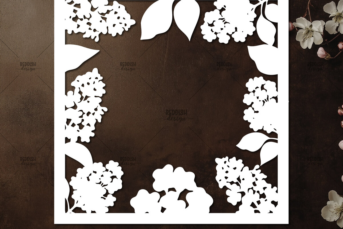 Intra απο ξύλο plywood 3mm-4mm πάχος – Κοπή χαρτιού Floral Κορνίζα φωτογραφιών Δίασταση  20x20 cm INTRAFABR-115492827