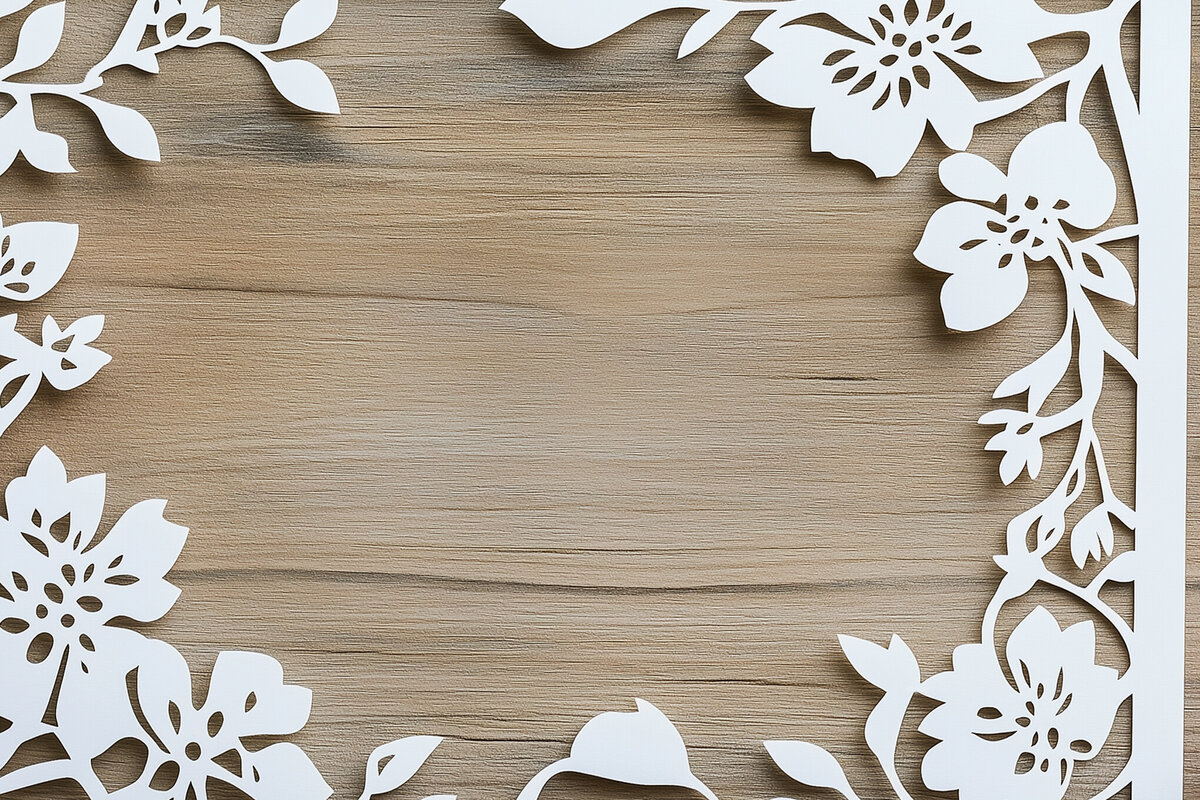 Intra απο ξύλο plywood 3mm-4mm πάχος – Κόψιμο χαρτιού Floral Κορνίζα φωτογραφιών Cut Fil Δίασταση  20x20 cm INTRAFABR-117464690