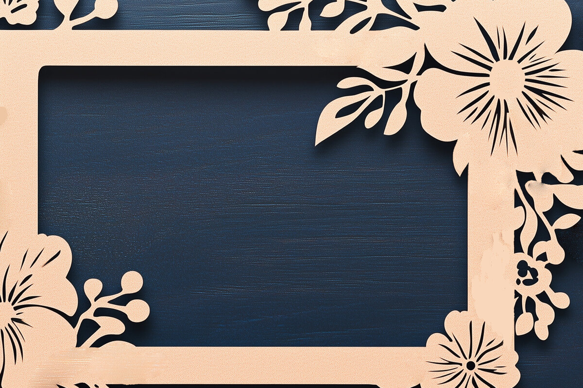 Intra απο ξύλο plywood 3mm-4mm πάχος – Κόψιμο χαρτιού Floral Κορνίζα φωτογραφιών Cut Fil Δίασταση  20x20 cm INTRAFABR-117465308