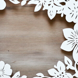 Intra απο ξύλο plywood 3mm-4mm πάχος – Κόψιμο χαρτιού Floral Κορνίζα φωτογραφιών Cut Fil Δίασταση  20x20 cm INTRAFABR-117490419