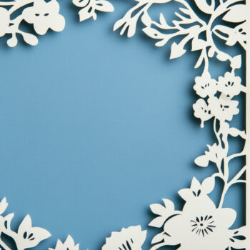 Intra απο ξύλο plywood 3mm-4mm πάχος – Χαρτί φλοράλ κορνίζα φωτογραφιών Cut Fil Δίασταση 20x20 cm INTRAFABR-114055734 - Image 1