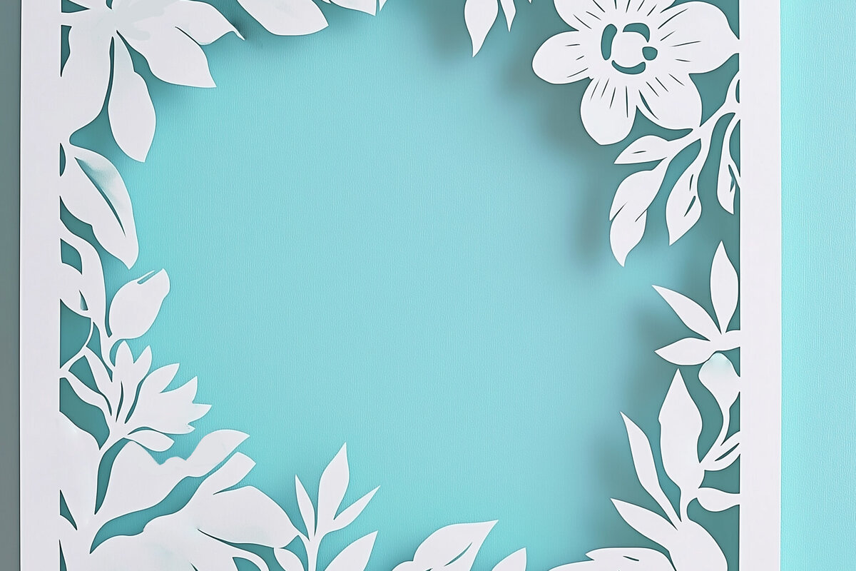 Intra απο ξύλο plywood 3mm-4mm πάχος – Χαρτί φλοράλ κορνίζα φωτογραφιών Cut Fil Δίασταση  20x20 cm INTRAFABR-114074196