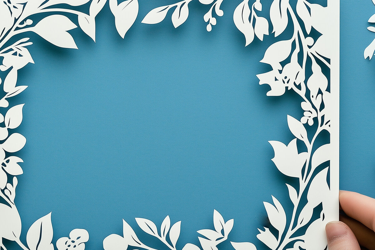 Intra απο ξύλο plywood 3mm-4mm πάχος – Χαρτί φλοράλ κορνίζα φωτογραφιών Cut Fil Δίασταση  20x20 cm INTRAFABR-114074730