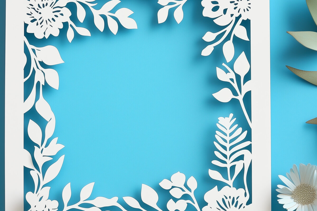 Intra απο ξύλο plywood 3mm-4mm πάχος – Κοπή σε χαρτί Floral Κορνίζα φωτογραφιών Δίασταση  20x20 cm INTRAFABR-114079731