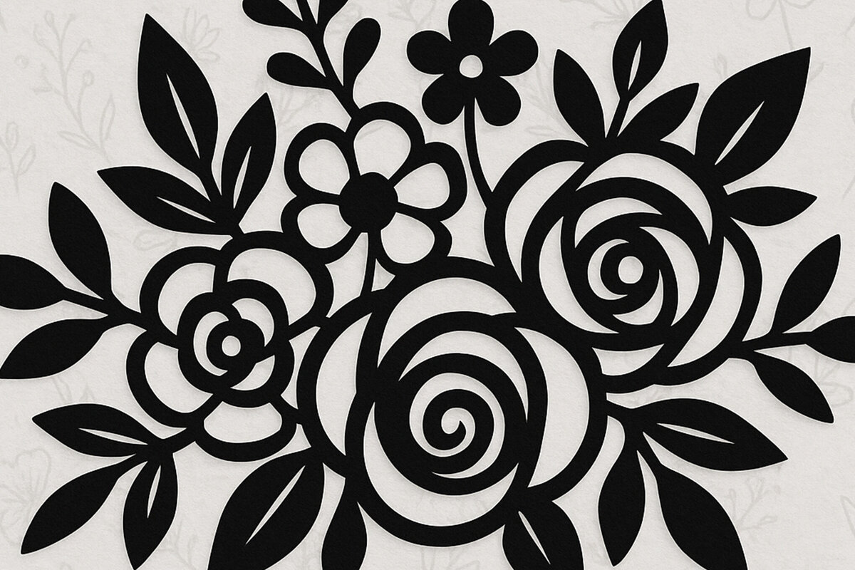 Intra απο ξύλο plywood 3mm-4mm πάχος – Κοπή χαρτιού Floral Δίασταση  20x20 cm INTRAFABR-121528010