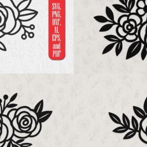 Intra απο ξύλο plywood 3mm-4mm πάχος – Paper Cut Floral Bundle Δίασταση  20x20 cm INTRAFABR-121528401