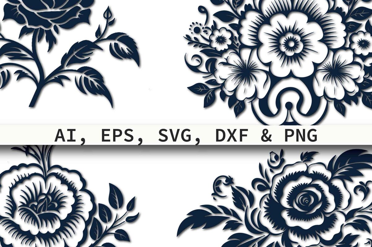 Intra απο ξύλο plywood 3mm-4mm πάχος – Paper Cut Floral Wreath Cricut Bundl Δίασταση  20x20 cm INTRAFABR-80672911