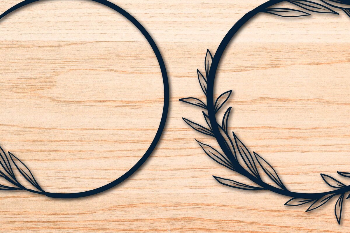 Intra απο ξύλο plywood 3mm-4mm πάχος – Πακέτο Floral στεφάνι σε χαρτί Δίασταση  20x20 cm INTRAFABR-69035175