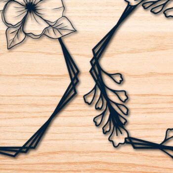 Intra απο ξύλο plywood 3mm-4mm πάχος – Πακέτο Floral στεφάνι σε χαρτί Δίασταση  20x20 cm INTRAFABR-69035513 - Image 1