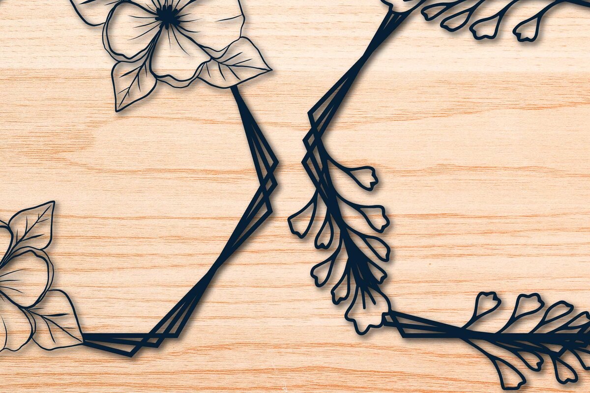 Intra απο ξύλο plywood 3mm-4mm πάχος – Πακέτο Floral στεφάνι σε χαρτί Δίασταση  20x20 cm INTRAFABR-69035513