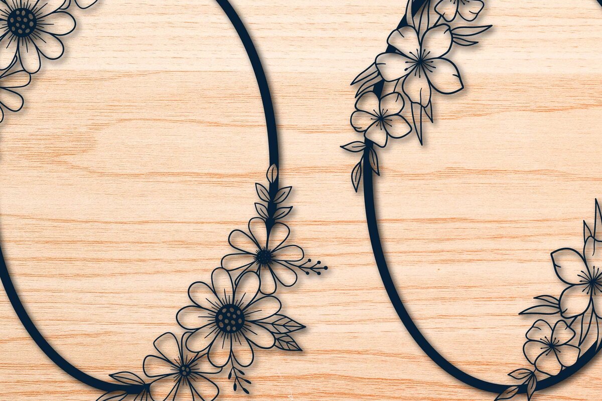 Intra απο ξύλο plywood 3mm-4mm πάχος – Πακέτο Floral στεφάνι σε χαρτί Δίασταση  20x20 cm INTRAFABR-69036989